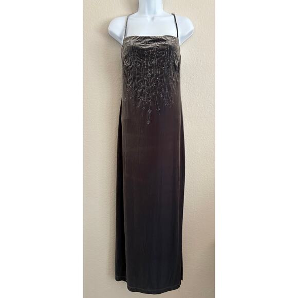 Vintage Rampage Velvet Iridescent Open Back Maxi Dress Whimsigoth Fairy Medium - Picture 2 of 15